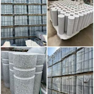 吉林省 芝麻白花岗岩挡车柱、隔离柱多少钱