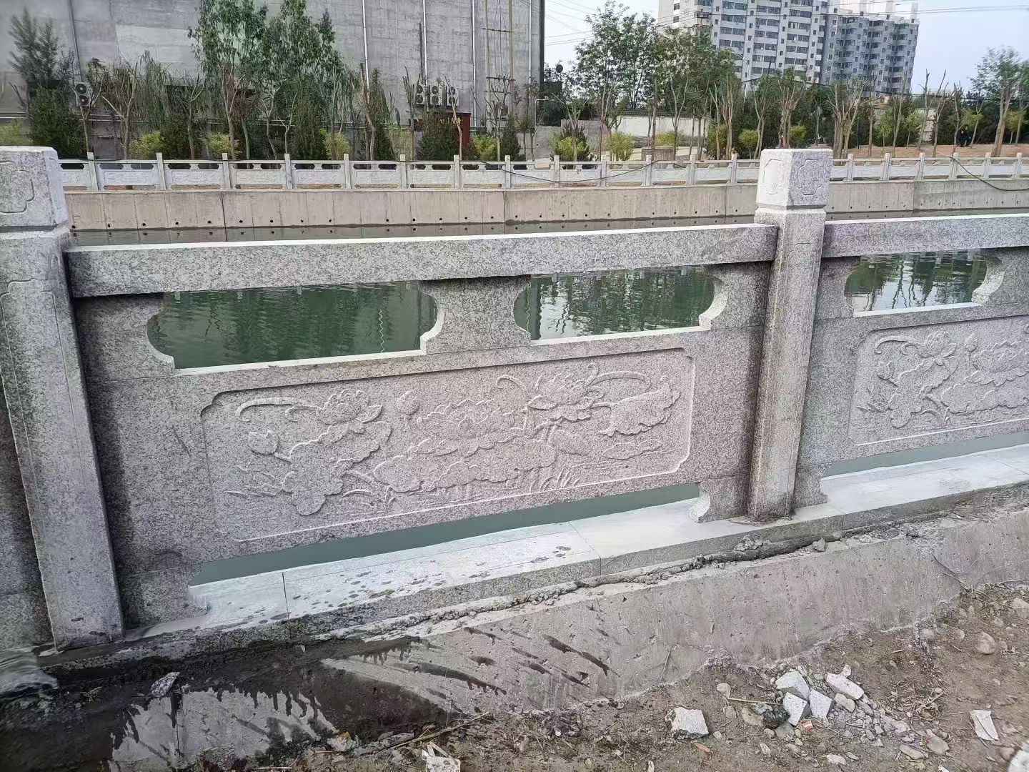 吉林省 芙蓉白大花桥梁、河道，石材栏杆、围栏、护栏