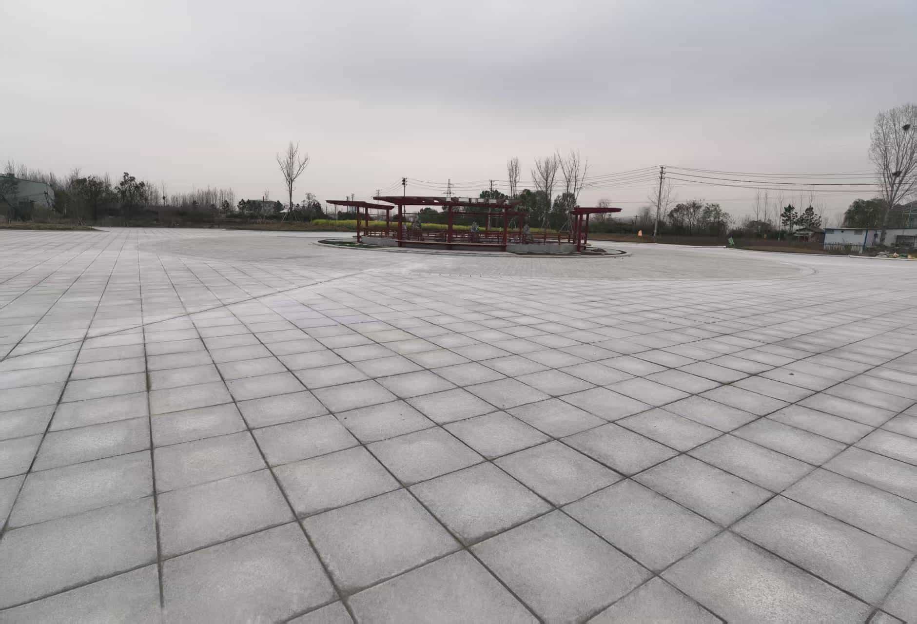 吉林省 芝麻白火烧面-公园广场地铺效果