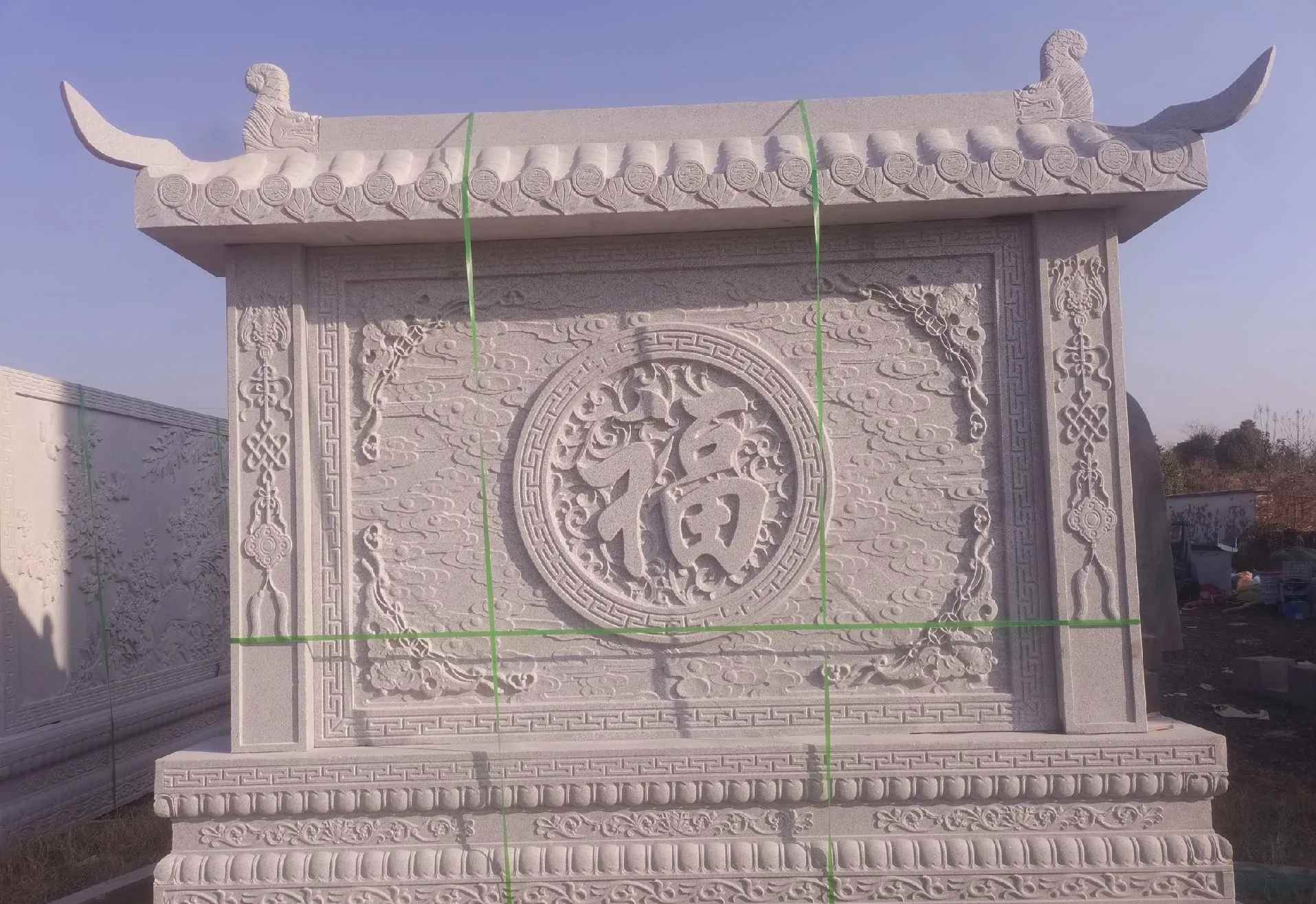吉林省 芝麻白花岗岩屏风，照壁，影壁